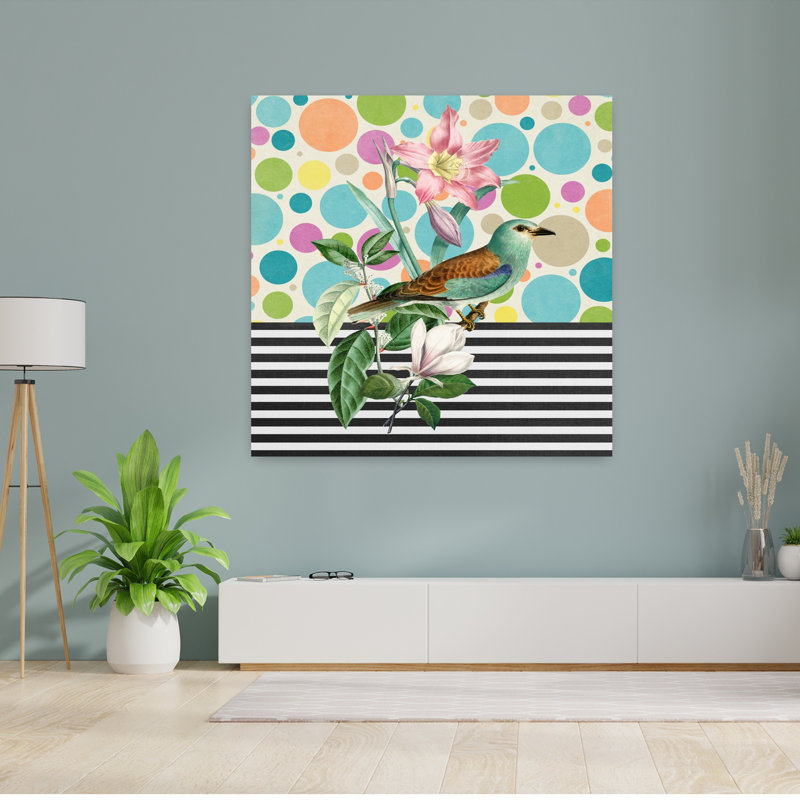 «Sweet Spring Bird», art mural rétro, nature, H 48 po x l 48 po