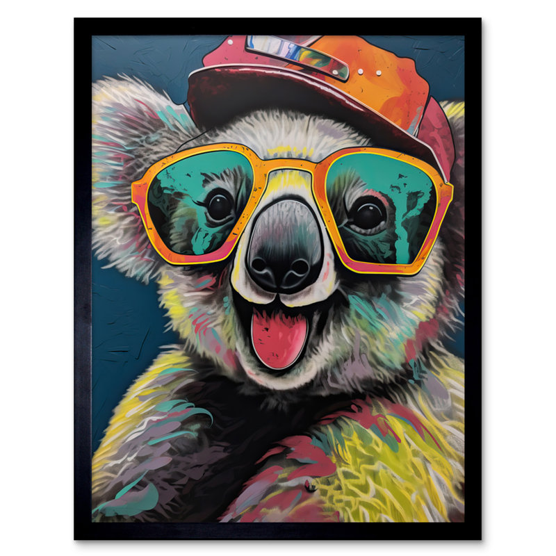 Arvin Happy Koala Bear Sunglasses And Hat Modern Pop - Single Picture Frame Print