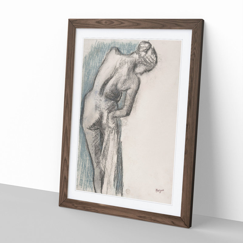 Study of a Nude Woman Vol.1 by Edgar Degas - Picture Frame Painting, 48cm H x 36cm W x 2cm D, Walnut Framed