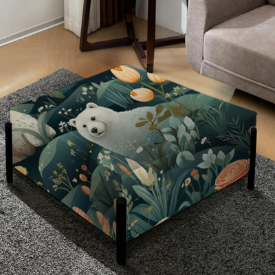 Grand repose-pieds Botanical Bear Winter Explorer - Animal Print