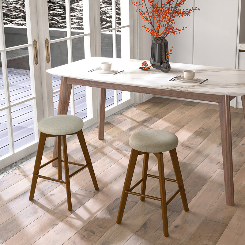 Zniah Swivel Upholstered Counter Stool, 2 Pack