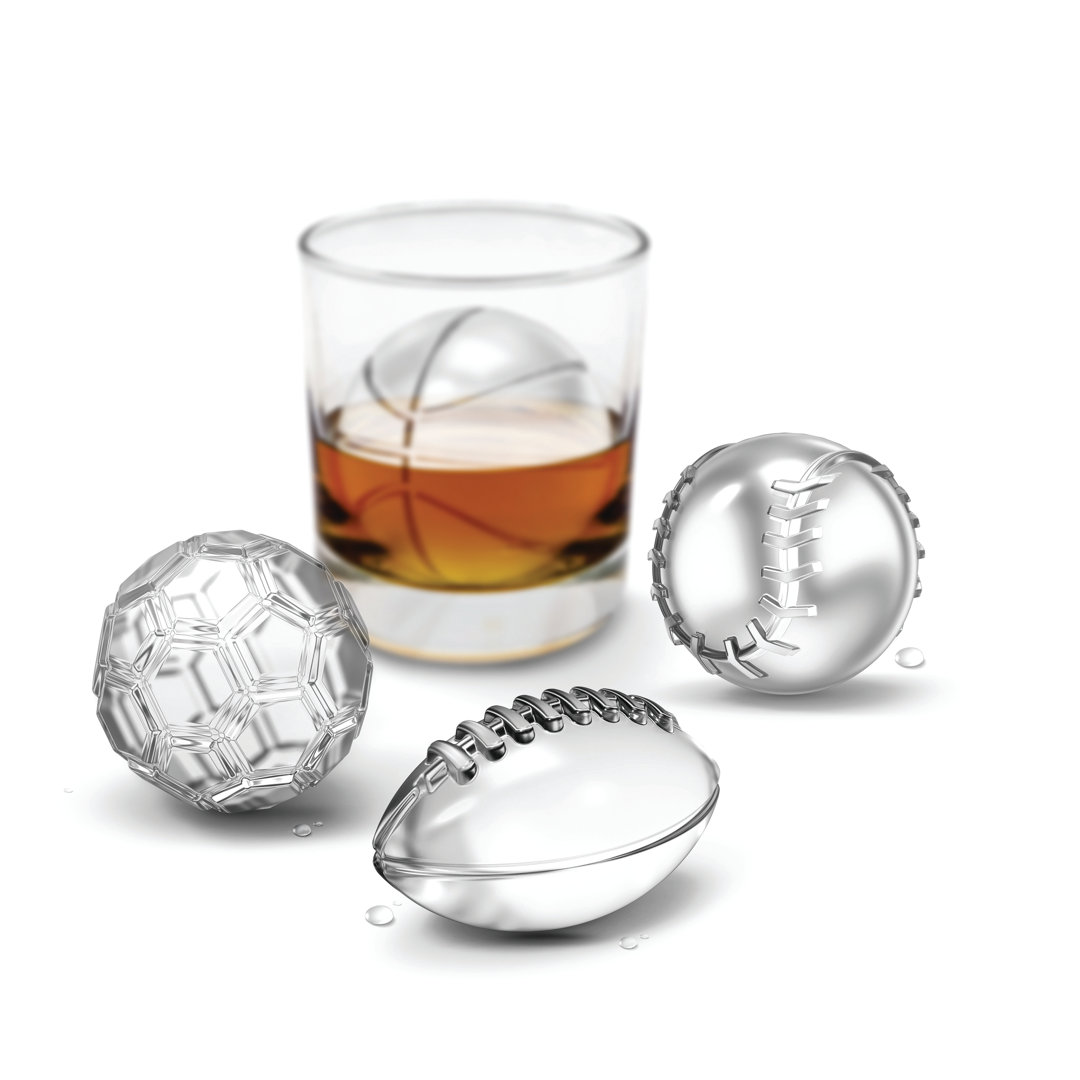 Tovolo Sports Ball Ice Molds - Football, Baseball, Soccer Ball & Basketball (Set of 4) Tovolo
