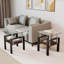 Ensemble de 2 tables basses carrées modernes en verre trempé avec couche de panneau de fibres à densité moyenne-128057196-128057189
