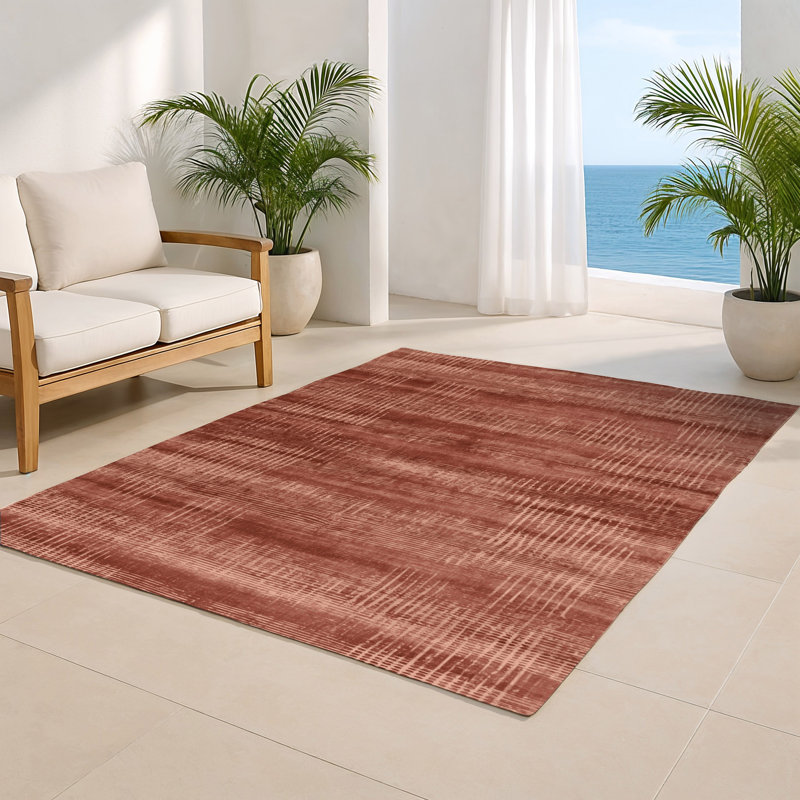 Tapis brun abstrait intérieur et extérieur, Rectangulaire 2 pi x 3 pi