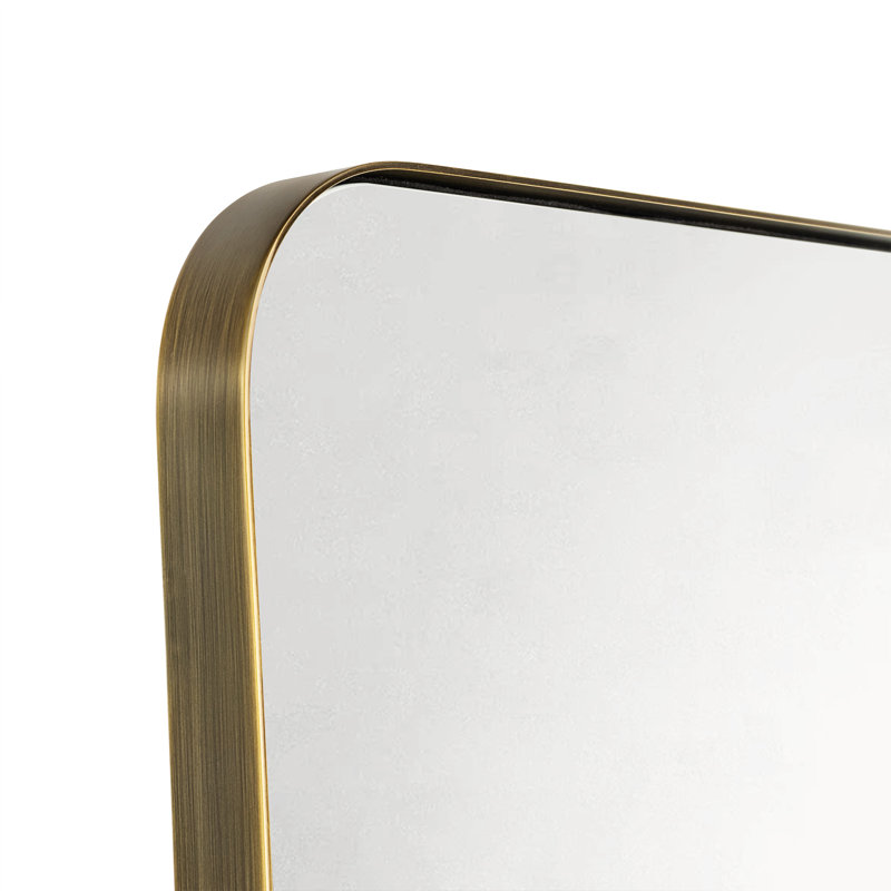 Kengston Modern & Contemporary Rectangular Bathroom Vanity Mirror, 30" x 20", Antique Gold