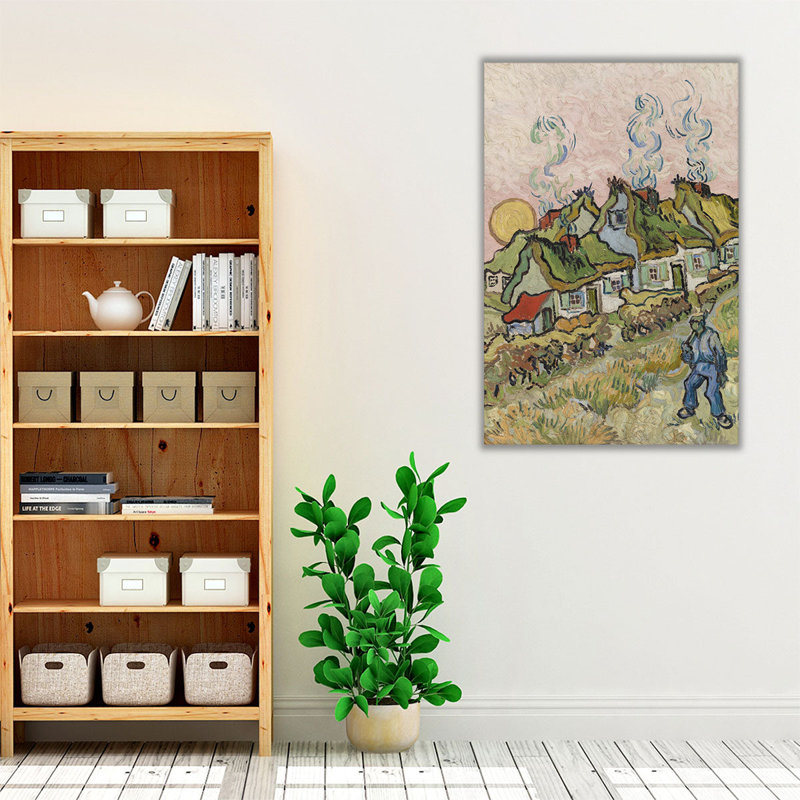 Maisons et personnages, 1890, reproduction d'art sur toile, H 24 po x l 16 po