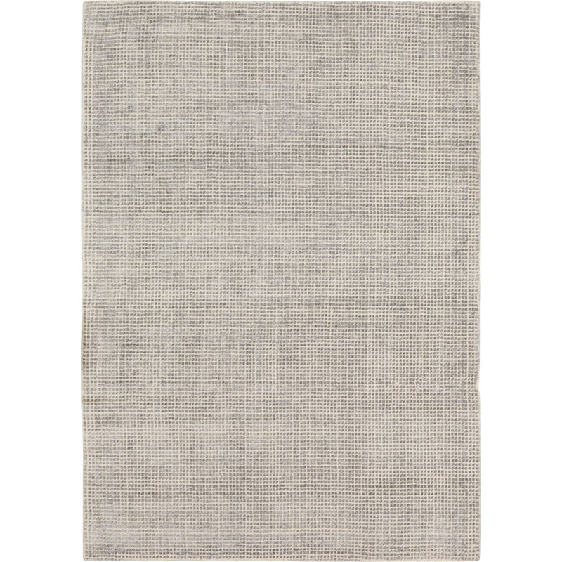 Tapis rayé gris tissé à la main, Rectangle 9 pi x 12 pi