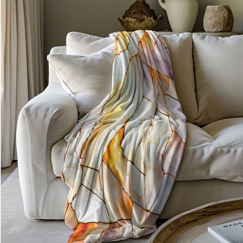 Vitrail Abstracts - 1 pièce Sherpa Premium, Lit simple