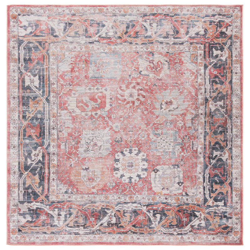 Serapi Performance Machine Washable Oriental Rug, Square 6'7"