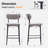 Modern Black Metal Frame Fabric Bar Stools-754774263