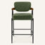 Tabouret de bar rembourré de style moderne du milieu du siècle avec accoudoirs enveloppants-1480024970