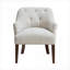 Fauteuil d'appoint capitonné gris neutre, tissu rembourré, structure robuste pour le salon et les coins lecture-615915439