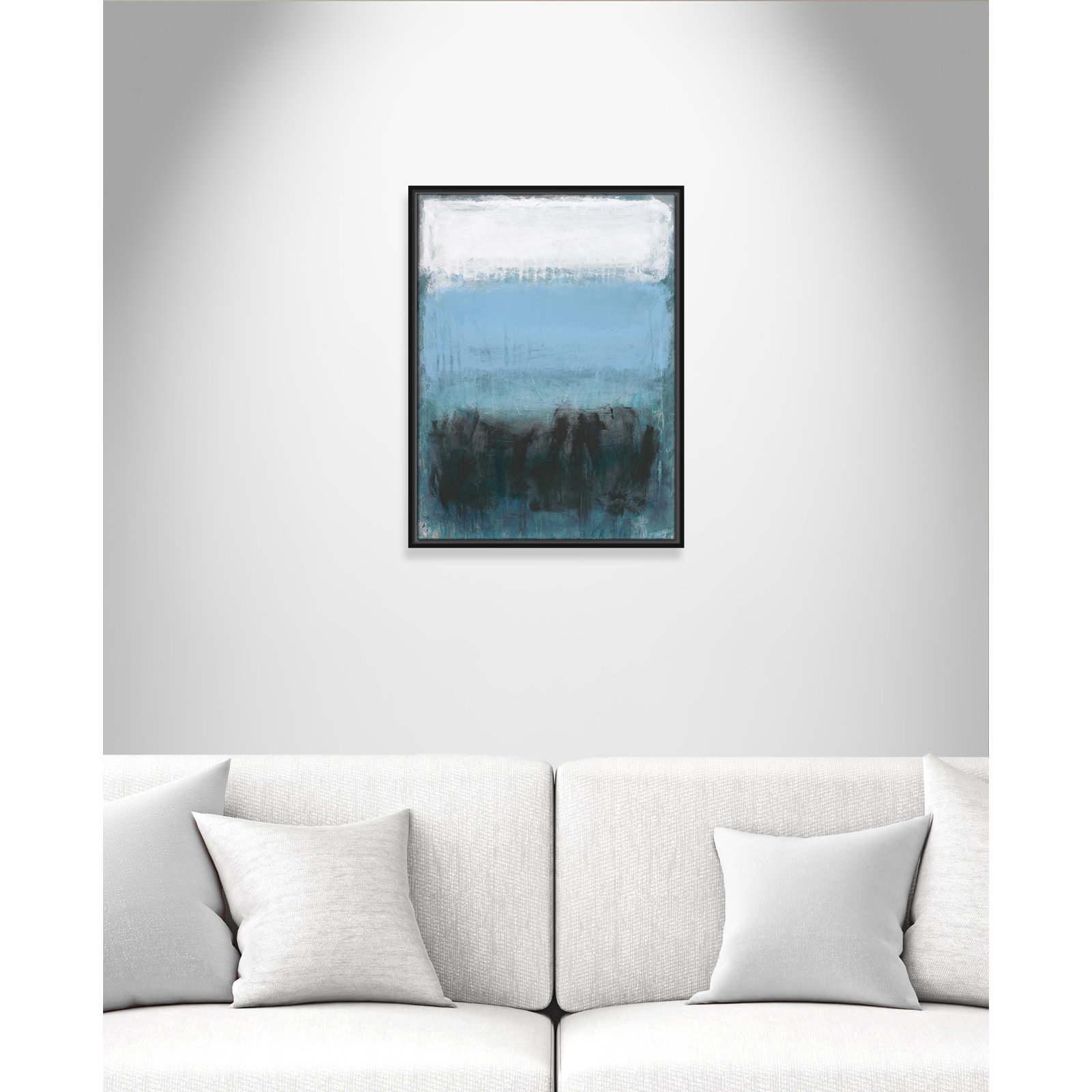 Arboles "Coastal Nightfall" Painting by Filippo Ioco, 25.5" H x 19.5" W x 2" D, Black Framed Canvas, No Mat