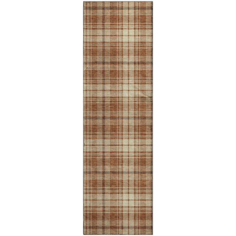 Premium Machine Washable Natoma AMF993 Plaid Rug, Runner 2'3" x 7'6"