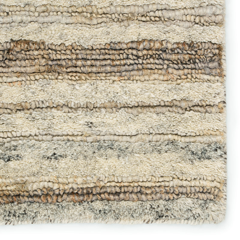 Hatha Striped Area Rug in Cream, Rectangle 2' x 3'