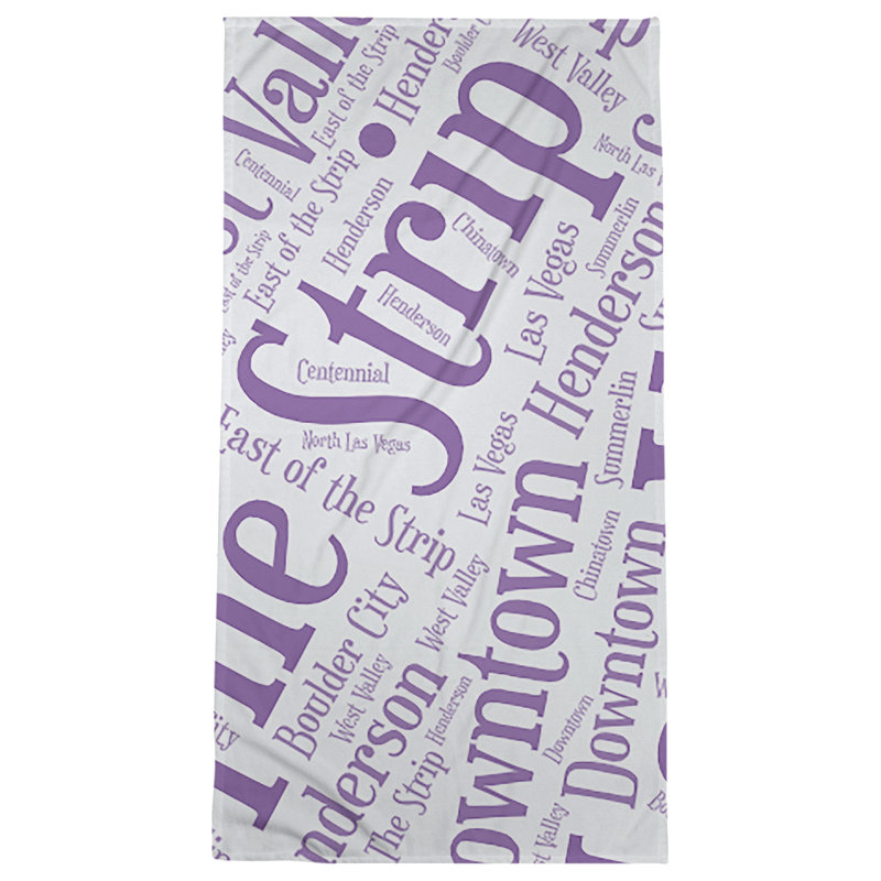 Bath Towel, Purple, Microfiber, Las Vegas