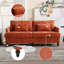 Canapé en chenille de style Mid-Century moderne avec structure en bois massif et coussins amovibles-1955382338