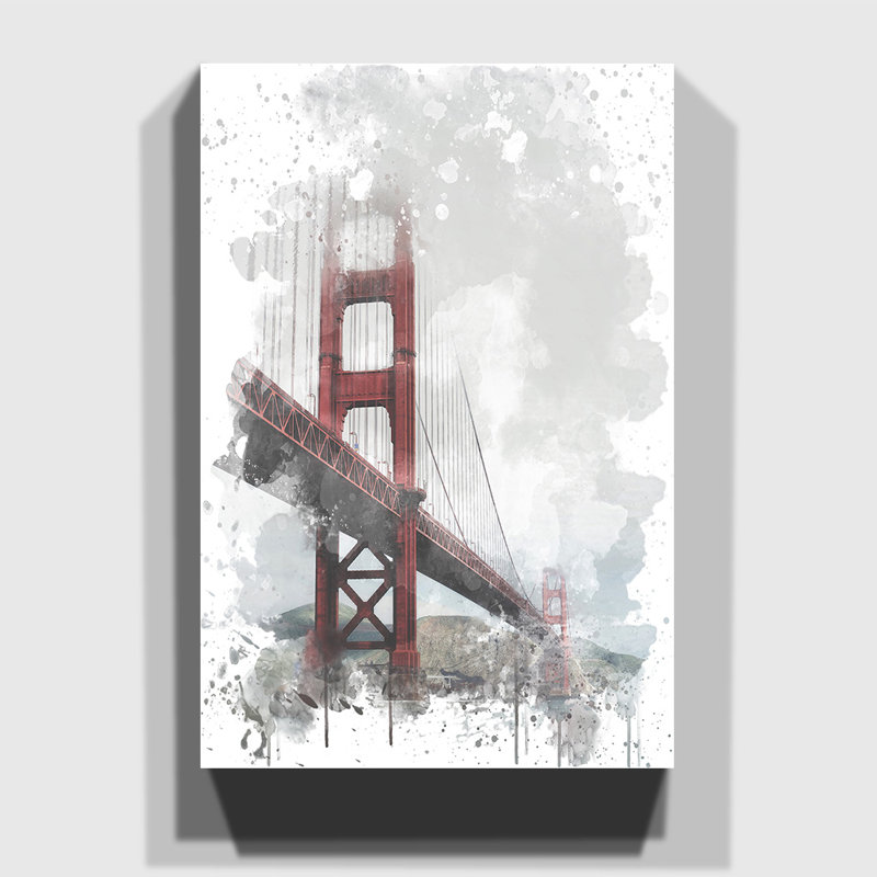 Golden Gate Bridge San Francisco - Wall Art, 60cm H x 40cm W, Wrapped Canvas