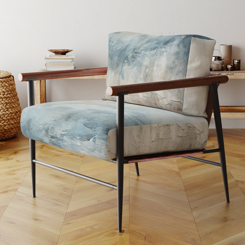 Fauteuil d'appoint rembourré en velours beige Ocean Storm I, Noir