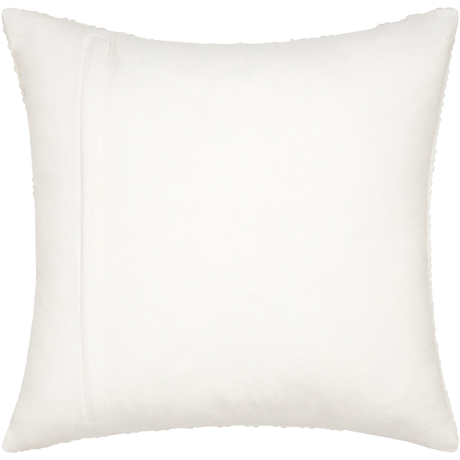 Amora Embroidered Cotton Pillow Cover, White, 20" x 20", Pillow Cover Only - No Insert