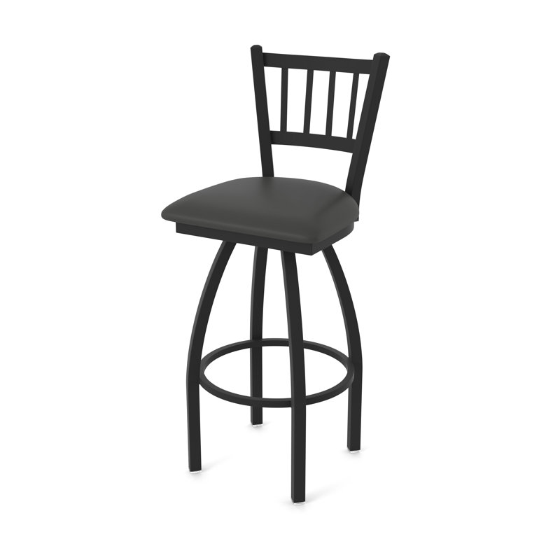 Tabouret pivotant XL 810 Contessa, Noir froissé, Vinyle - fer Canter, Tabouret de bar (siège d’une hauteur de 30 po)