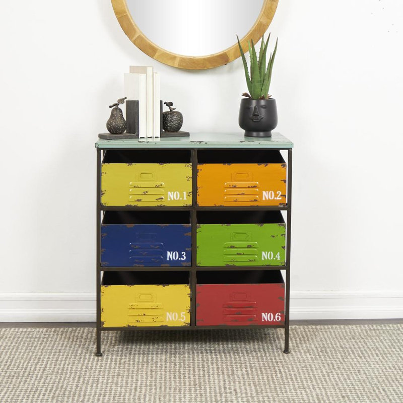 Moniz Multi Colored 6 Drawer Accent Chest