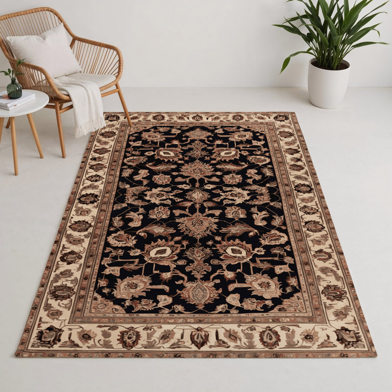 Persian Brown Indoor and Outdoor Area Rug, Rectangle 3' x 5'