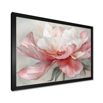 «Soft Blush Peony Symphony», art mural coquelicots pour le salon