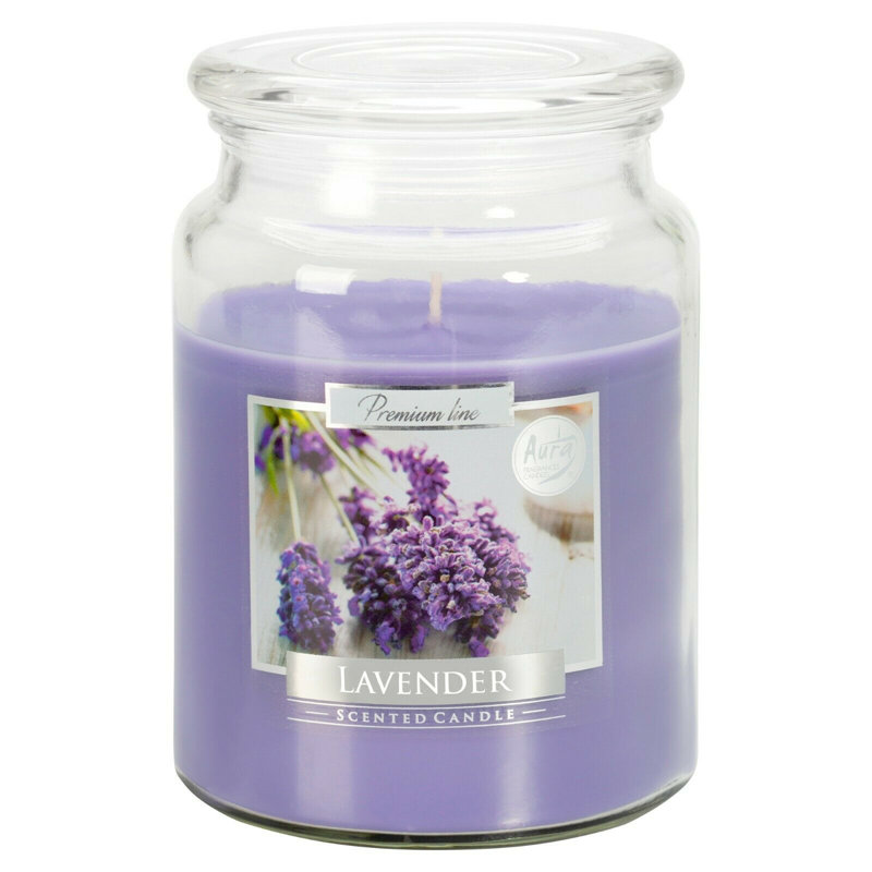 Scented Jar Candle with Glass Holder, Purple