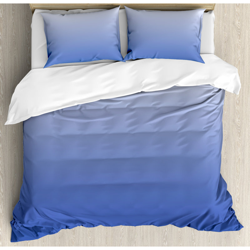 Modern & Contemporary Polyester Paisley Duvet Cover, King, Blue