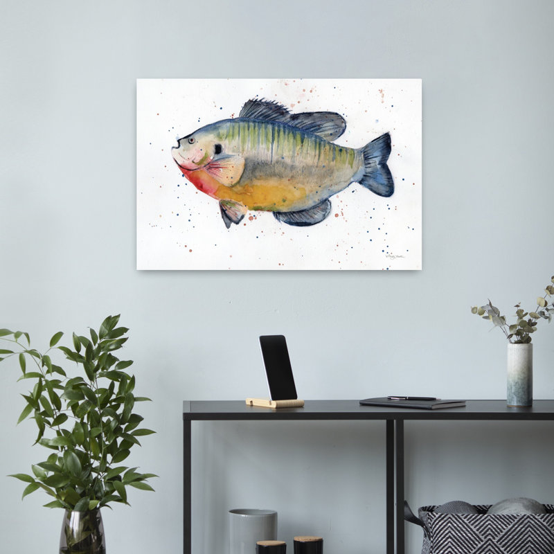 Poisson de mer d'eau douce, art côtier, H 16 po x l 24 po