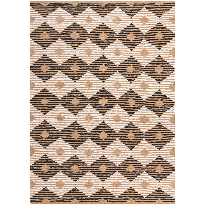 Tapis rectangulaire en coton Kenyla, Rectangle 10 pi x 13 pi 11 po