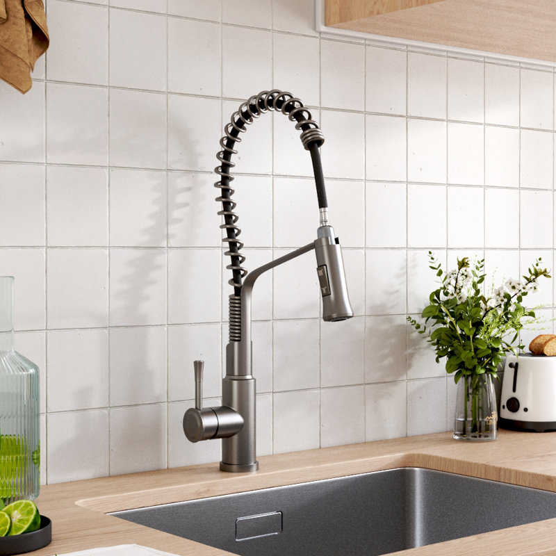 Belfry Kitchen Leinbach Pull Out Kitchen Faucet