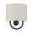 1 Light English Bronze ADA Sconce With Hand Crafted Oatmeal Fabric Shade With White Fabric Inside-71732291