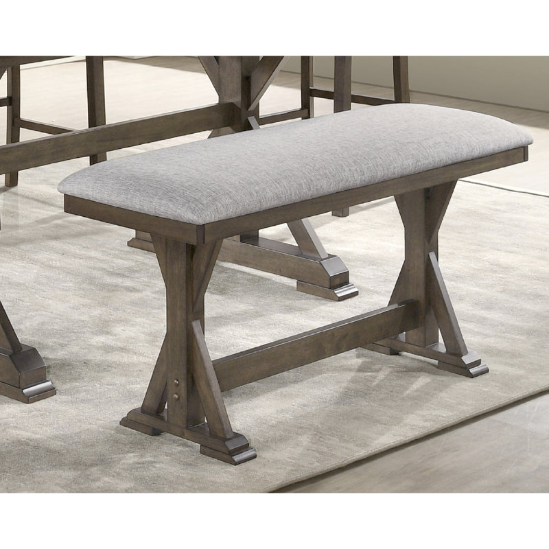 Banc rembourré brun rustique 1pc
