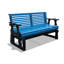 Fauteuil oscillant 2 places en bois massif, bleu et gris foncé-123297366