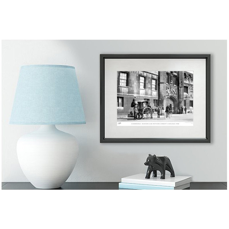 Cambridge, Hansom Cab Outside Christ's College 1908 by Francis Frith - Single Picture Frame Print, 60cm H x 80cm W x 2.3cm D