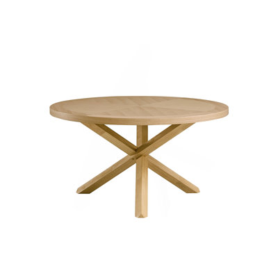 Kasem Oak Finish Round Dining Table