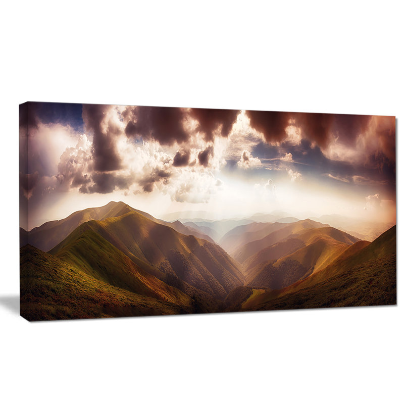 « polonina borzava panorama », reproduction de photo sur toile tendue, H 16 po x l 32 po x P 1 po