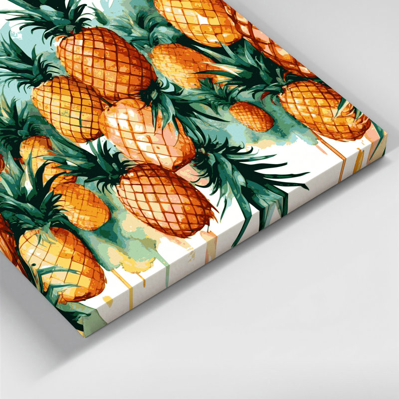 Fruit, ananas brun, art mural sur toile, H 11 po x l 14 po