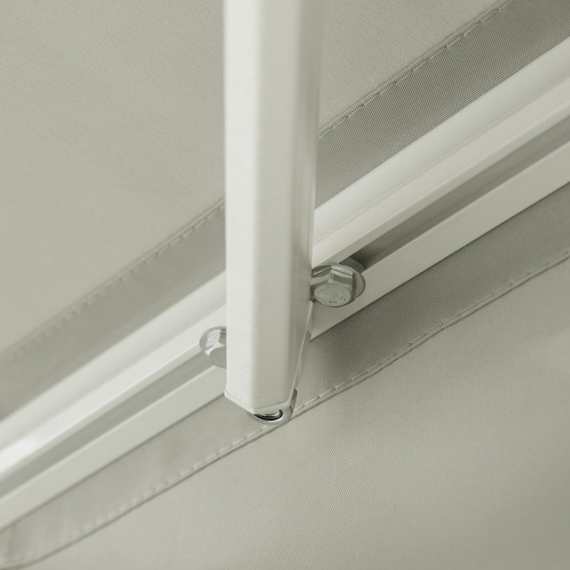 Auvent de patio rétractable, Gris, L 98,4 po x P 79,2 po, Couleur unie