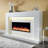 HD LED Smart Electric Fireplace with Crystal Stone-501873192