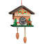 Chalet Cuckoo Clock with Tree Hanging Figurine Ornament