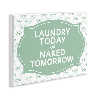 Laundry Today Humor Vintage Wall Plaque, design by Lettered and Lined