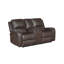 Causeuse inclinable manuelle avec console centrale Seba, similicuir brun
