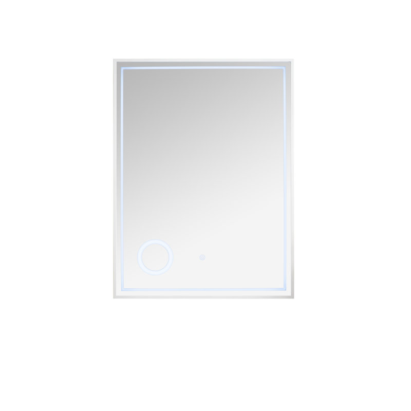 Tampa Flat Kiln Dried Hardwood Wall Mirror, 31.5" H x 23.63" W, Glossy White