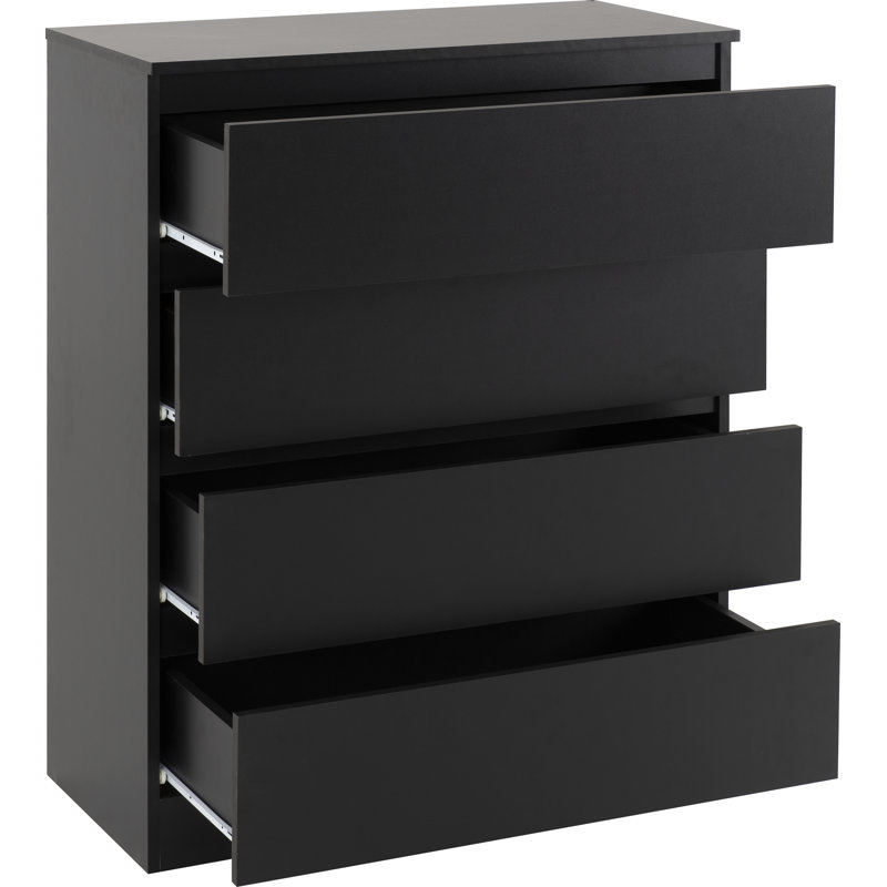 Braunstein 4 Drawer Chest Of Drawers, Black