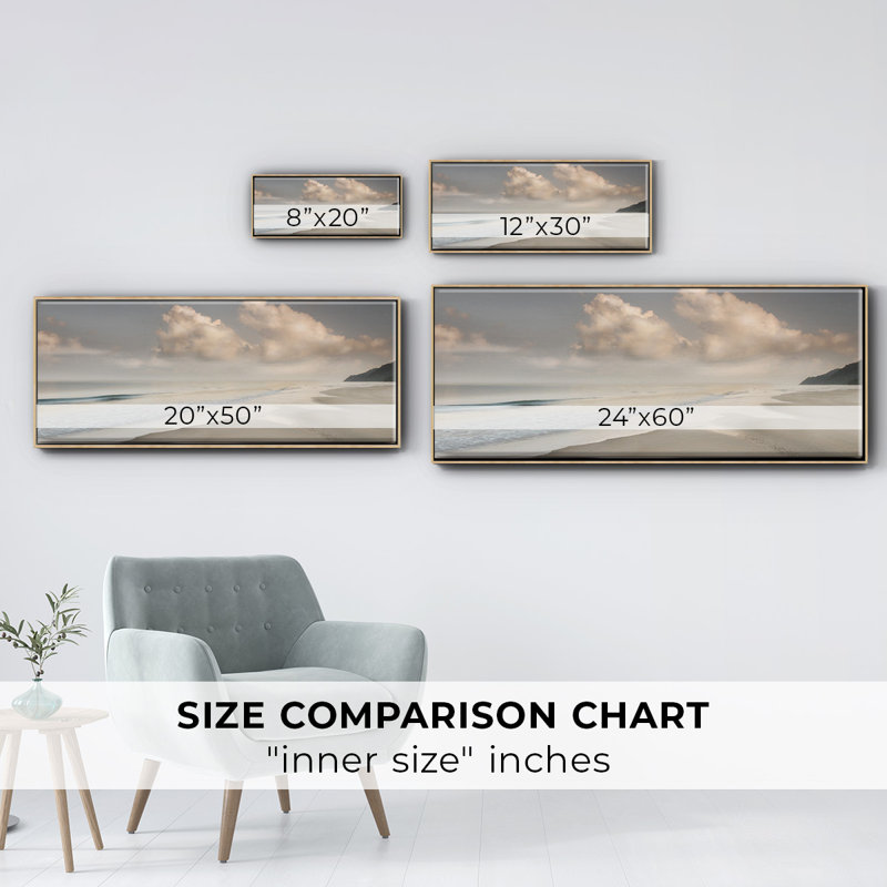 Brighton Shore, reproduction d'art sur toile, H 8 po x l 20 po x P 1,5 po, Naturel