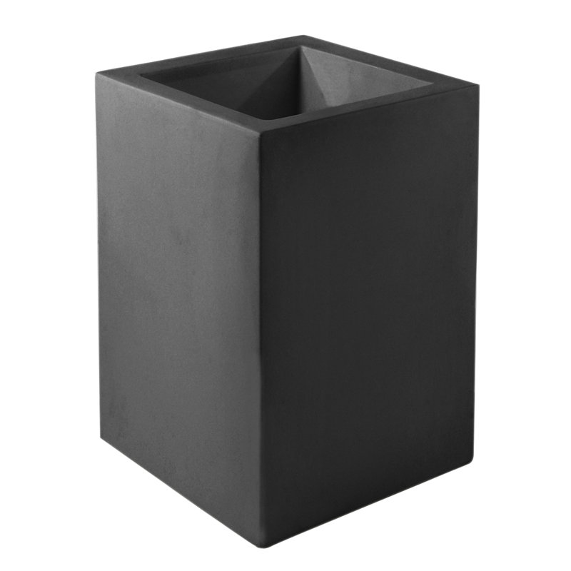 Cubo Resin Pot Planter, 31.5" H x 15.75" W x 15.75" D, Anthracite