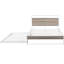 Structure de lit double en métal avec couchette, ports et lattes. Couleur blanche. Tout imprégnant. Aucun sommier tapissier requis pour le support de la chambre à coucher en blanc. Excellent. Nécessaire-252679810